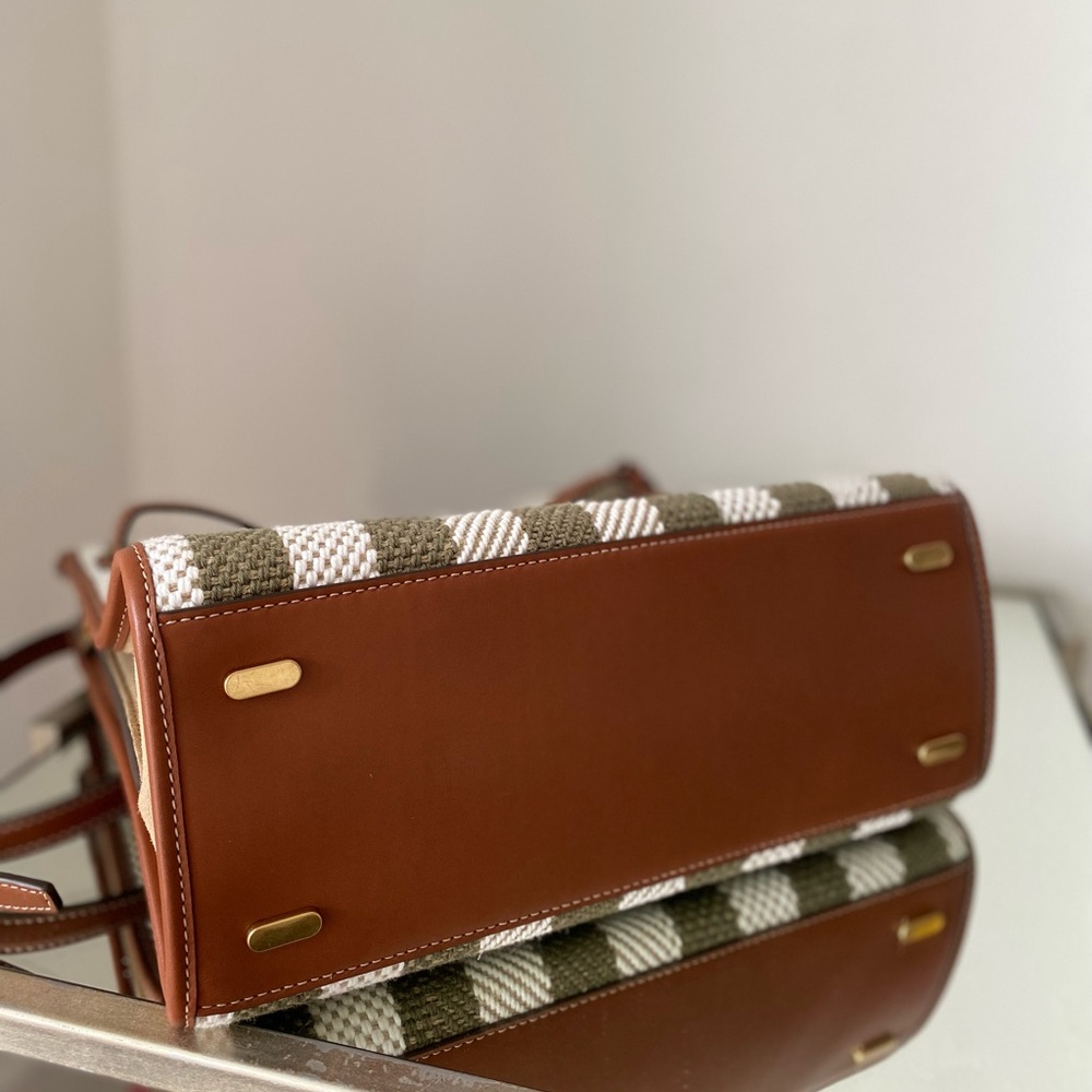 NWOT Tory Burch LEE RADZIWILL STRIPE DOUBLE BAG $1,098 - Picture 8 of 12
